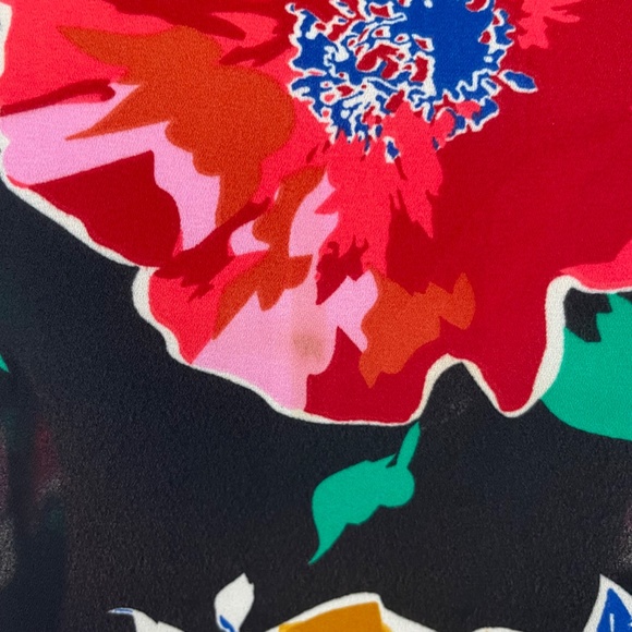 Who What Wear Floral Print Sleeveless Blouse Tank Top Black Multi Size Small - Picture 5 of 15